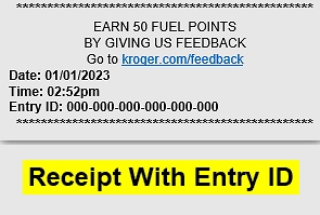 a kroger purchase receipt with the entry id