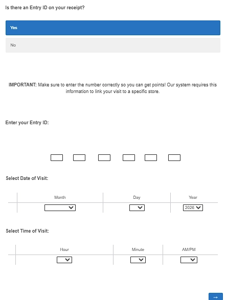 enter the details from the receipt